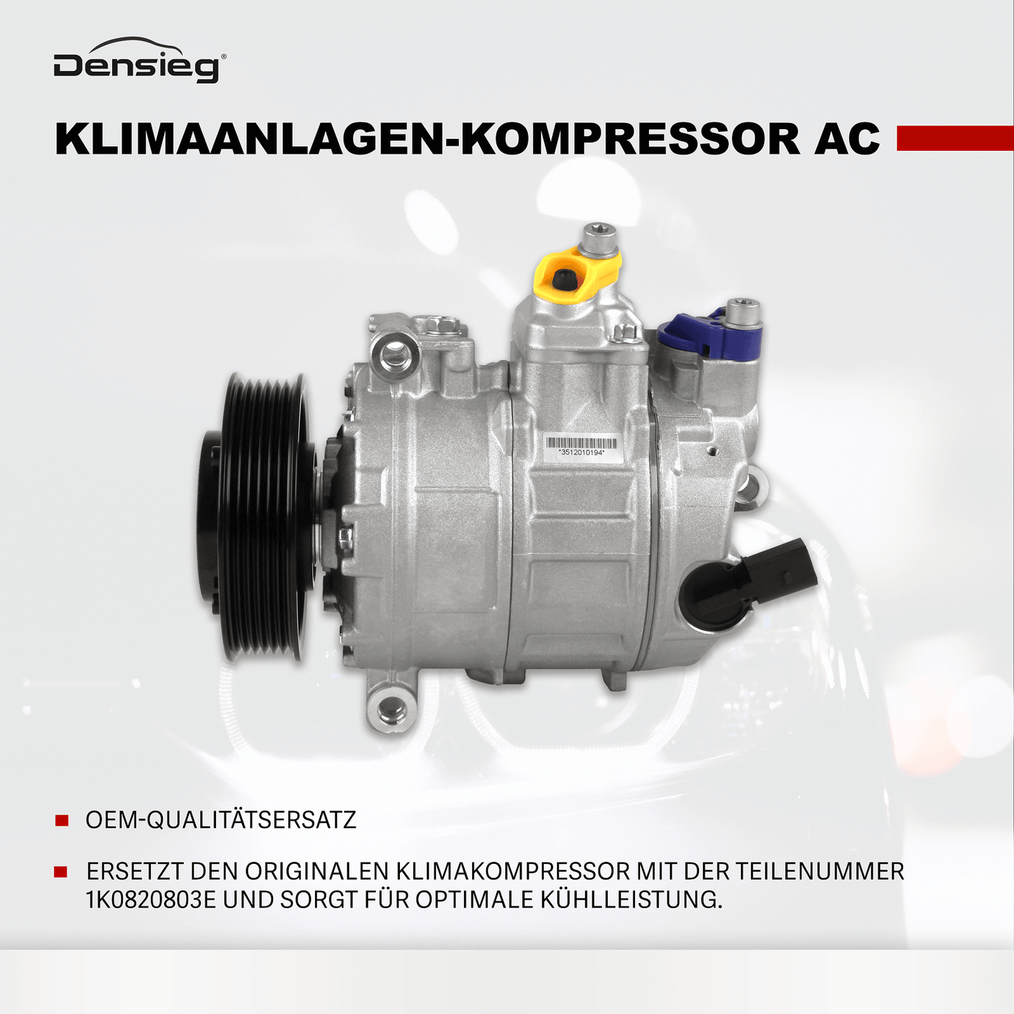 Klimakompressor Klimaanlage 1K0820803E Passend für VW Golf V 1K1 P-assat