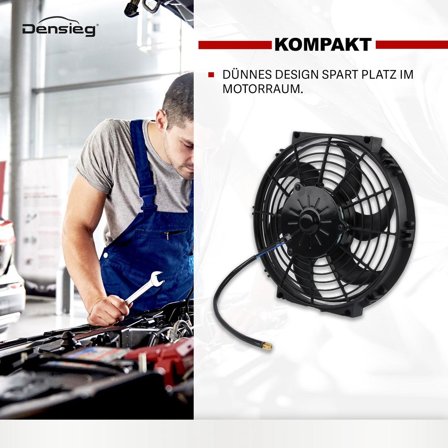 Universal 10" Auto Kühlerlüfter Elektrischer Lüfter 12V 80W für KFZ LKW