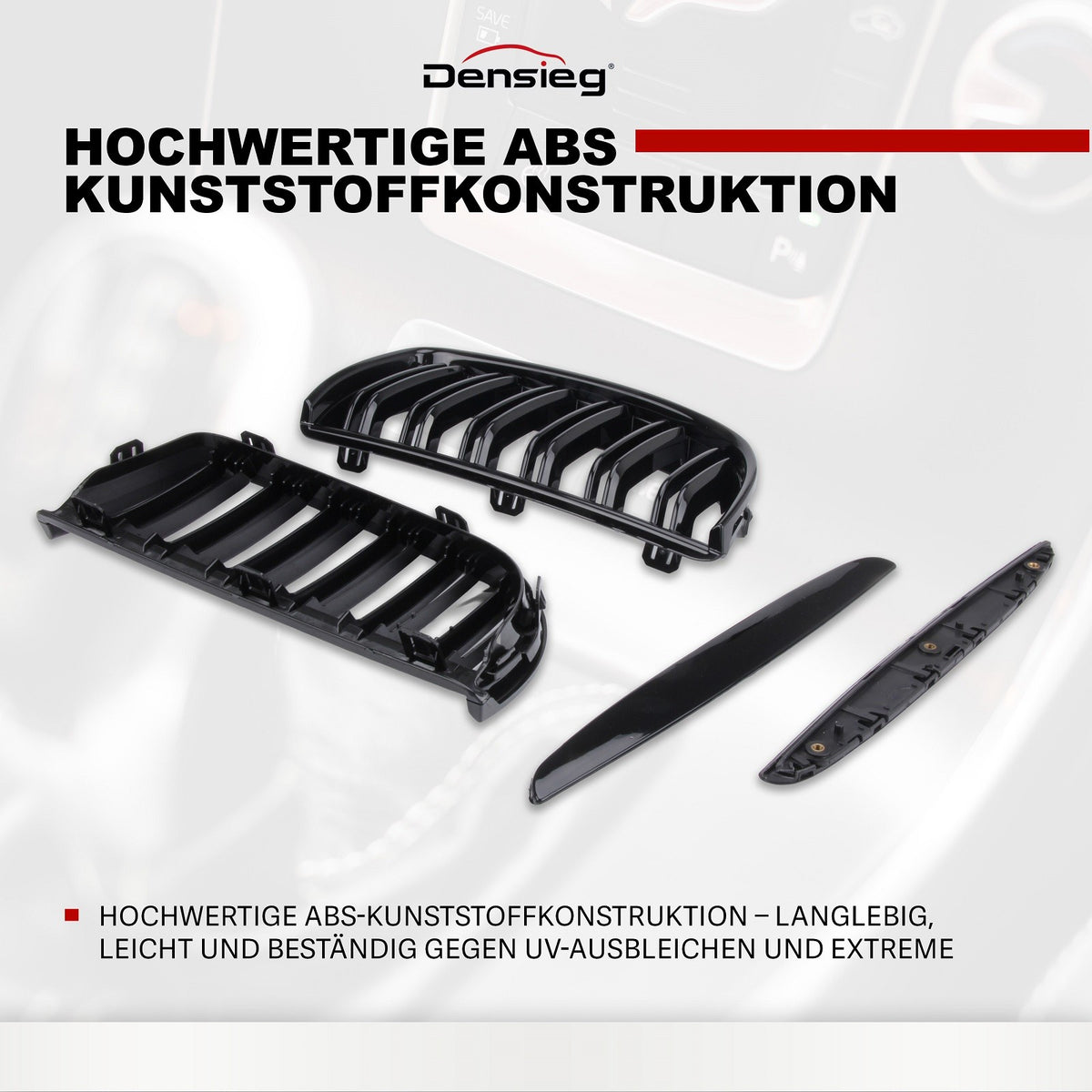 Doppelsteg Nieren Grill Glänzend Schwarz für BMW 3er E90 E91 2005-2008