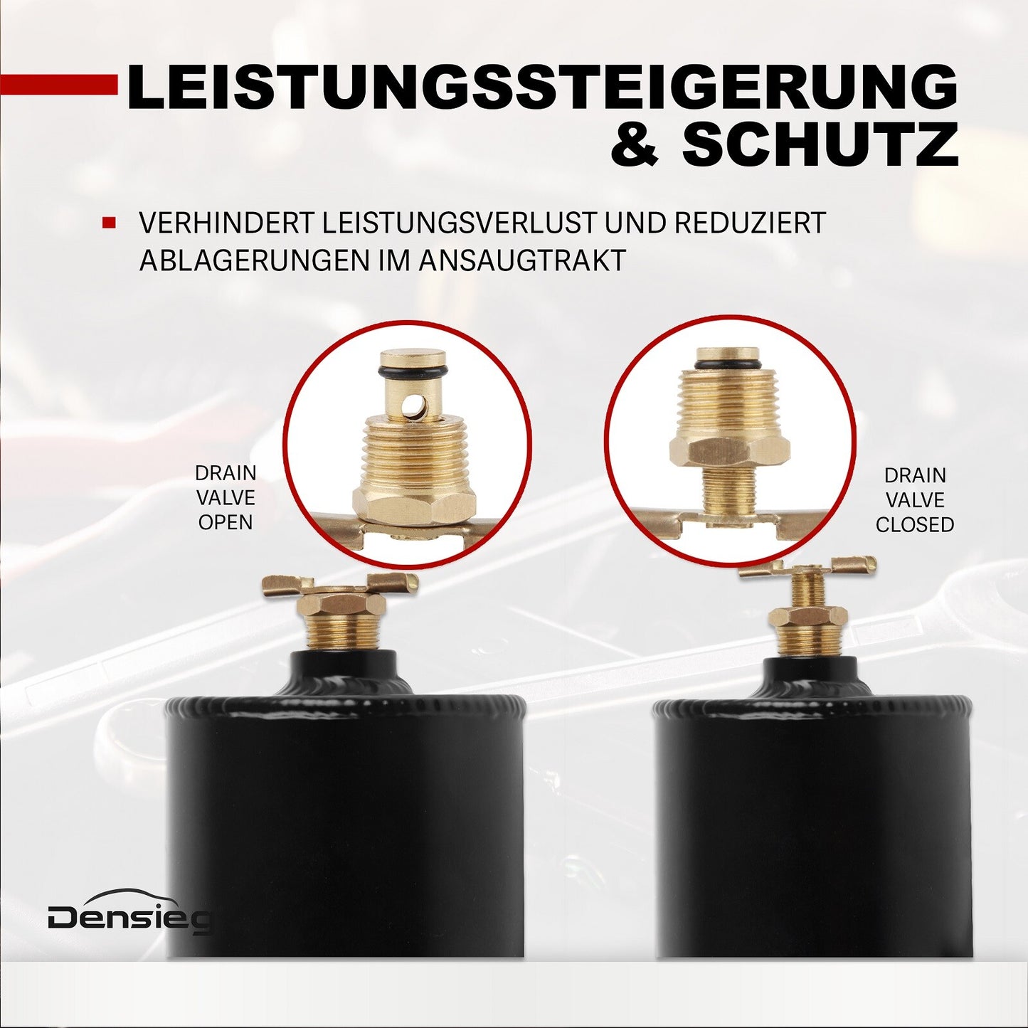 0,75L Aluminium Oil Catch Tank mit Luftfilter + AN10 Kraftstoffschlauch