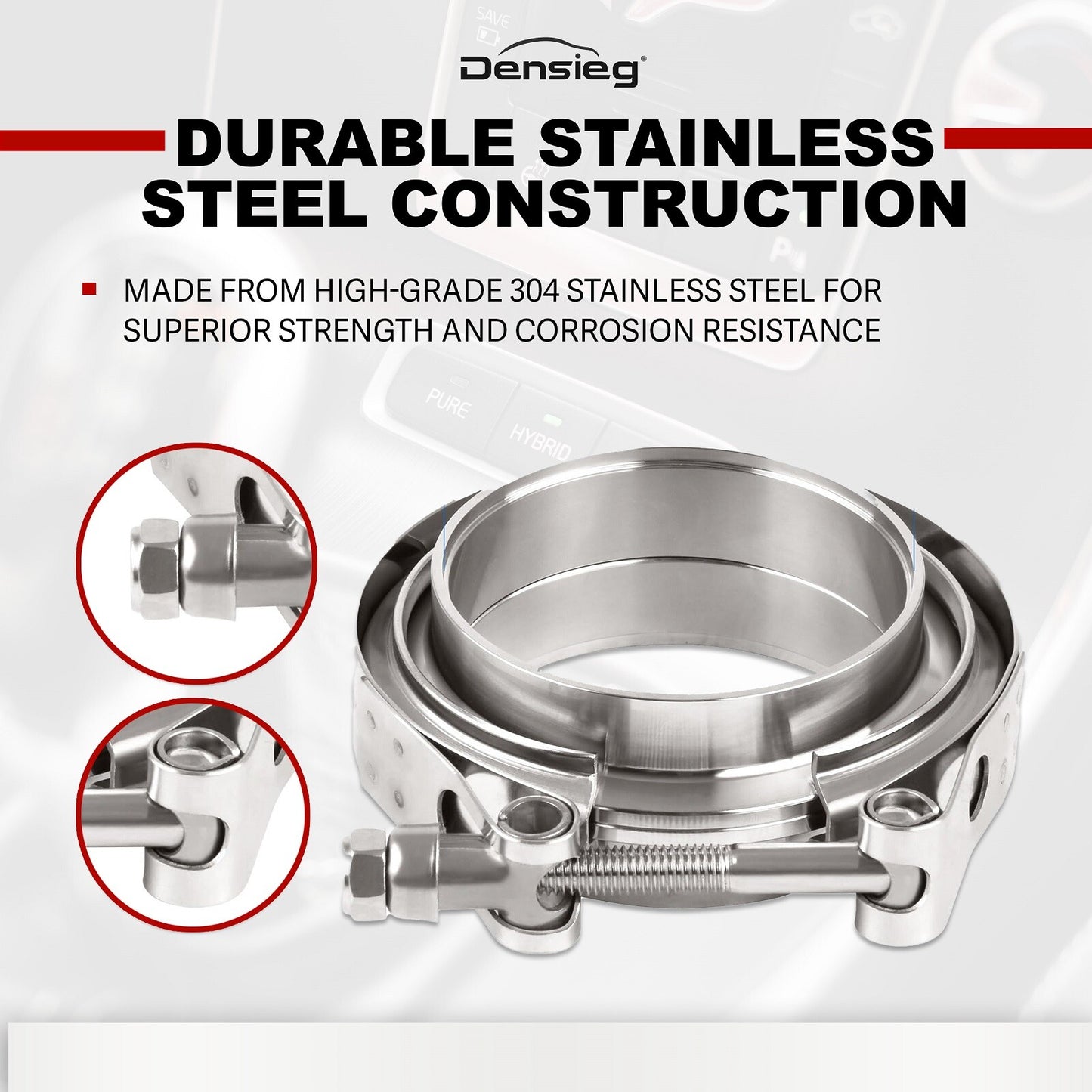 V-Band Klemme Ø69.8mm (2.75") + Flansche – Edelstahl Turbo Auspuff Kit‌