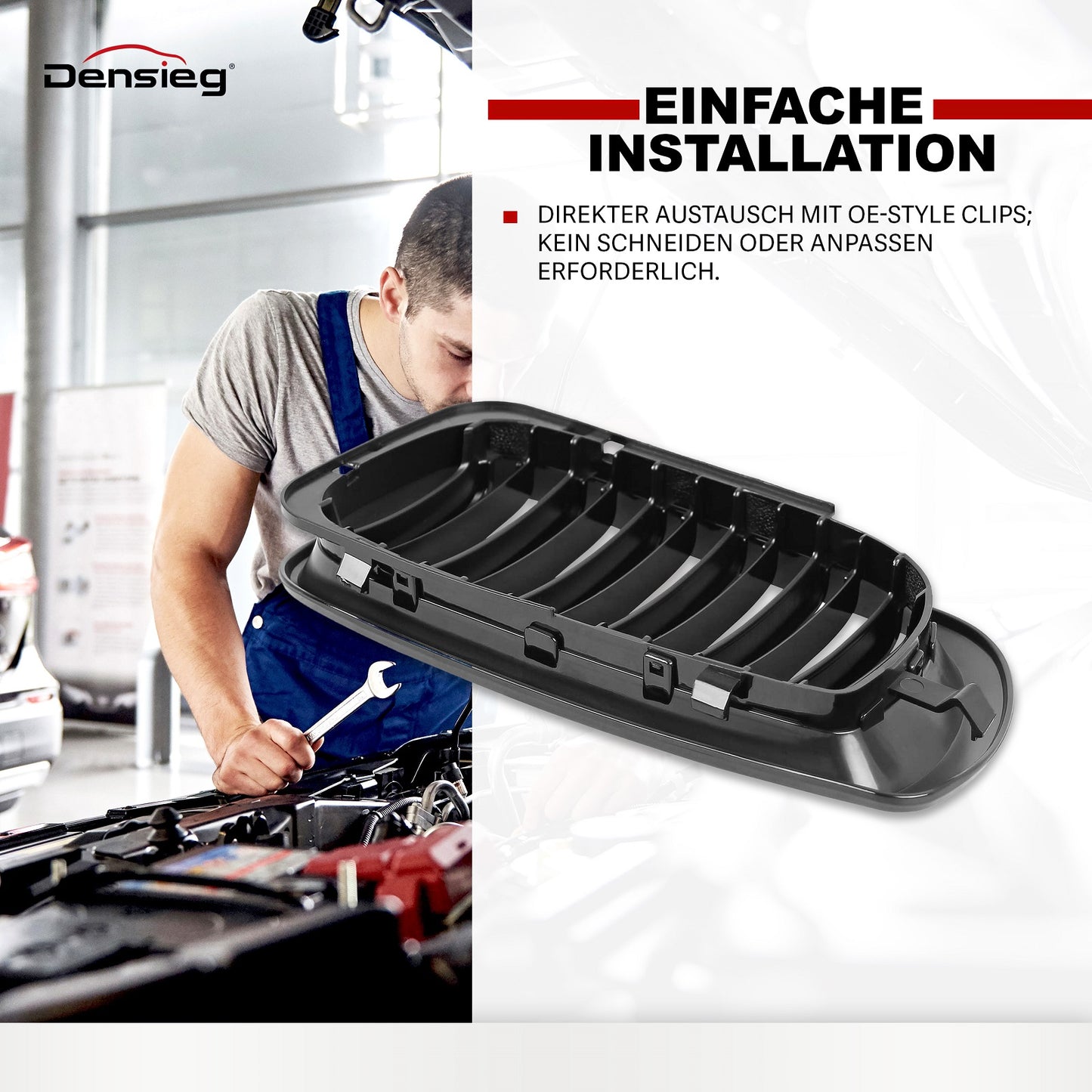 Sport Kühlergrill Glanz Schwarz für BMW 3er E46 Limousine Touring 02-05