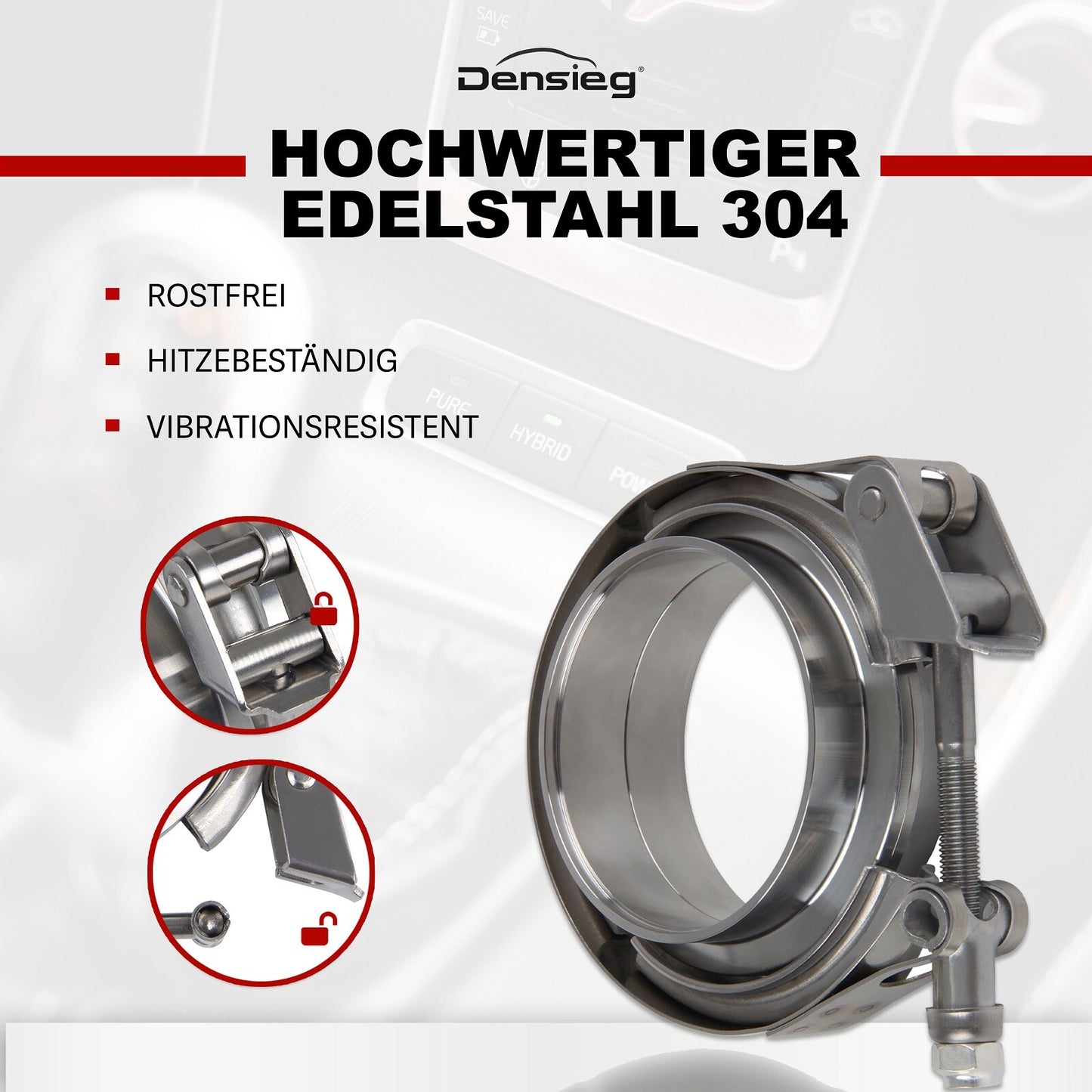 2x Edelstahl V Band Schelle Flange Rohrschelle 3,5" 89mm Auspuff Turbo
