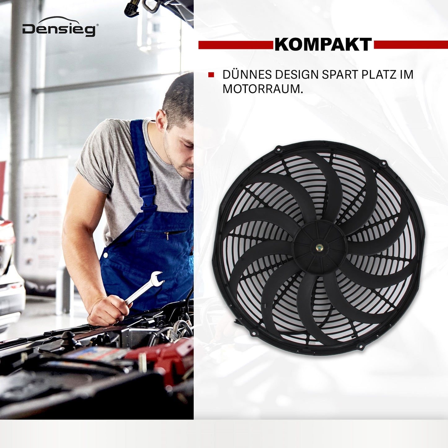 Universal 16" Auto Kühlerlüfter Elektrischer Lüfter 12V 120W für KFZ LKW