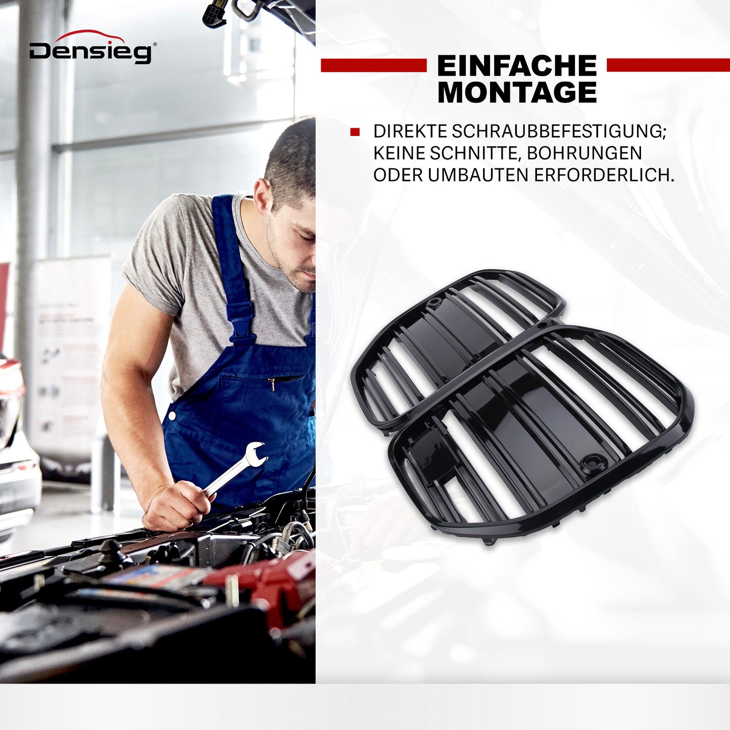 Sport Kühlergrill Doppelsteg Glanz Schwarz für bmw 4er G22 G23 2022+