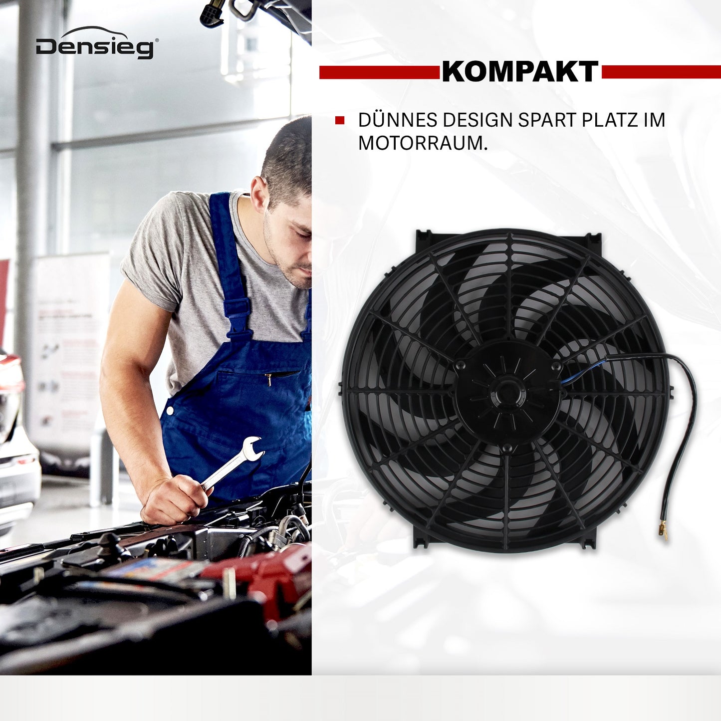 Universal 14" Auto Kühlerlüfter Elektrischer Lüfter 12V 90W für KFZ LKW