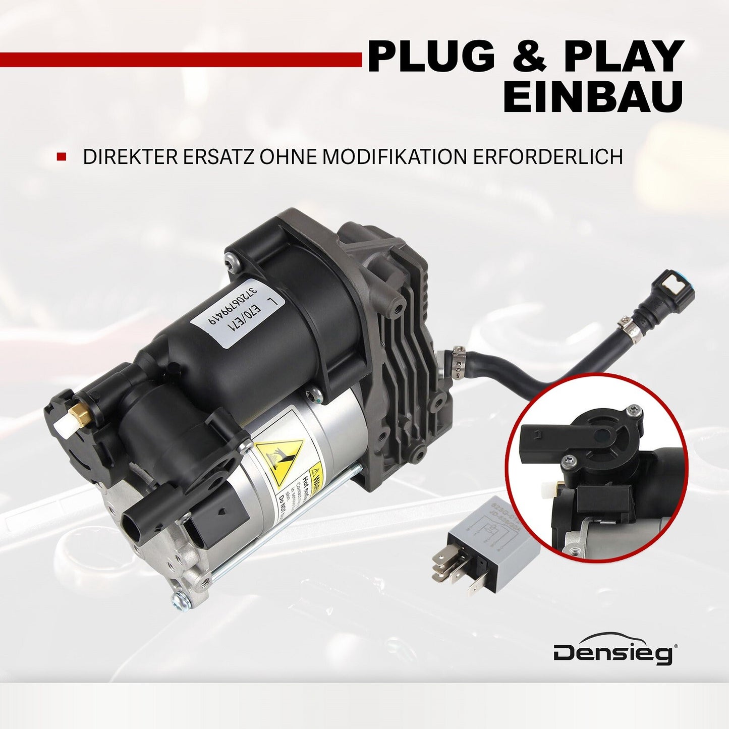 Compresor de suspensión neumática para BMW X5 E70 2007-2013 37206789938 con relé