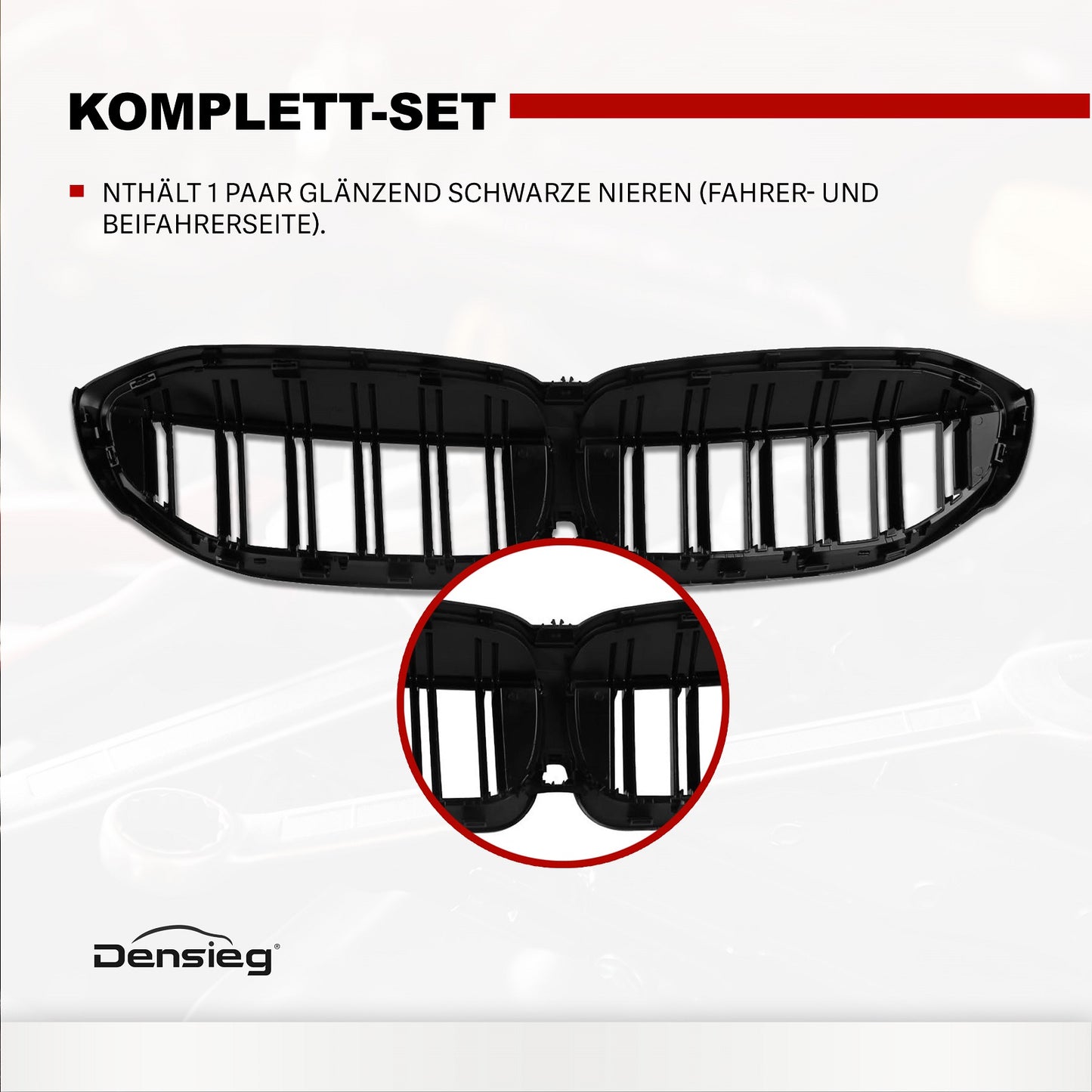 Kühlergrill für 3er G20 G21 19-21 Nieren Doppelsteg Sport GLANZ SCHWARZ