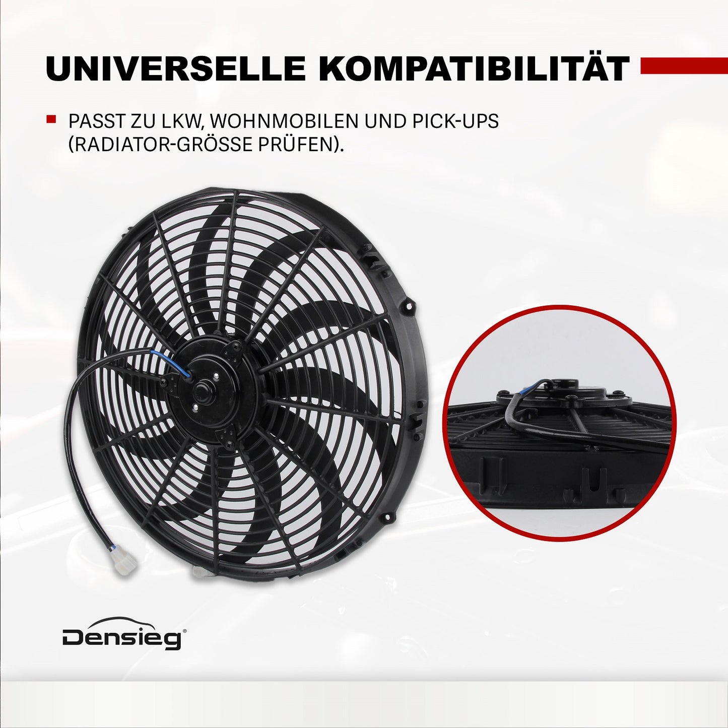 Universal 16" Auto Kühlerlüfter Elektrischer Lüfter 12V 120W für KFZ LKW