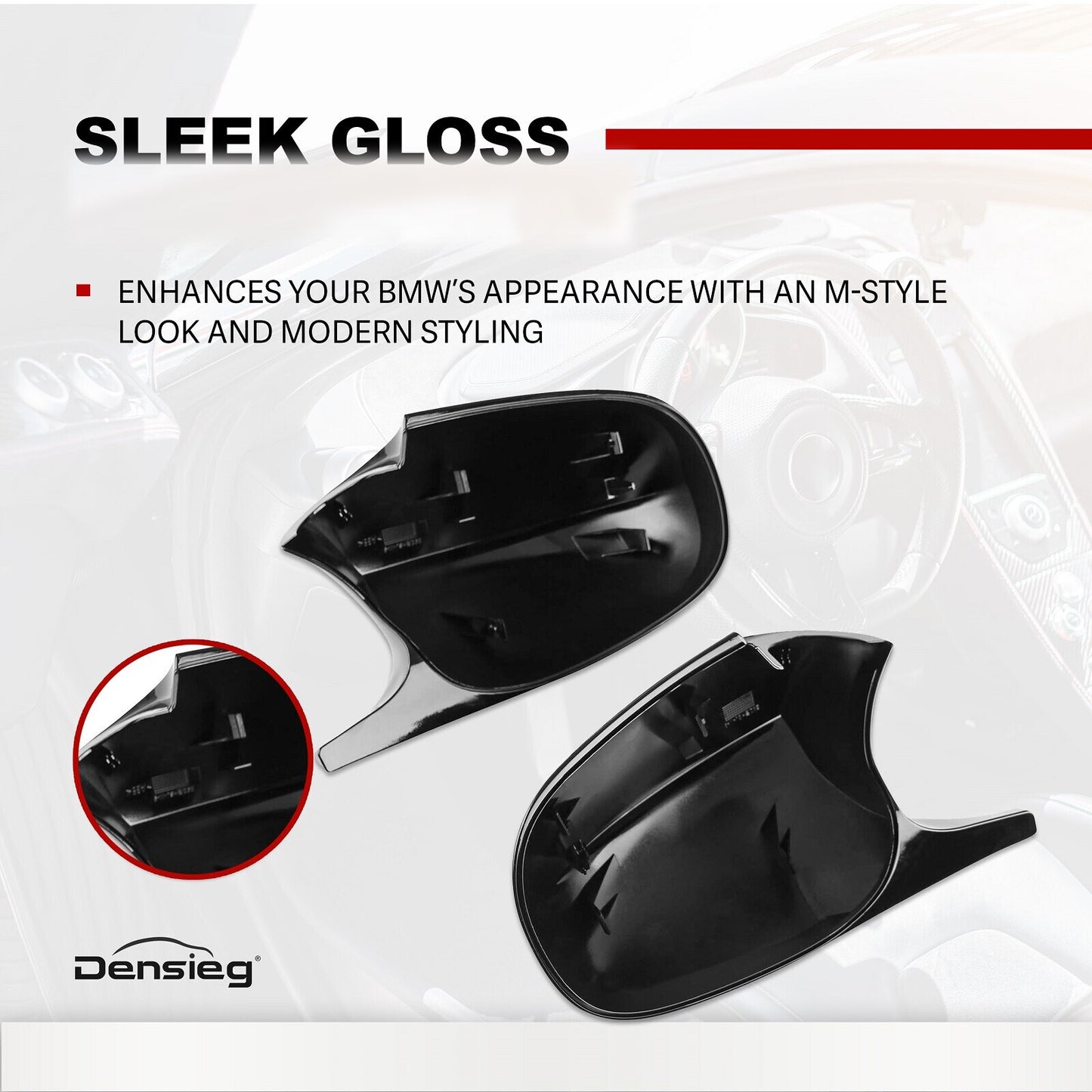 Paar Kohlefaser Farbe Spiegelkappen Außenspiegel für BMW E81 E82 E87 LCI