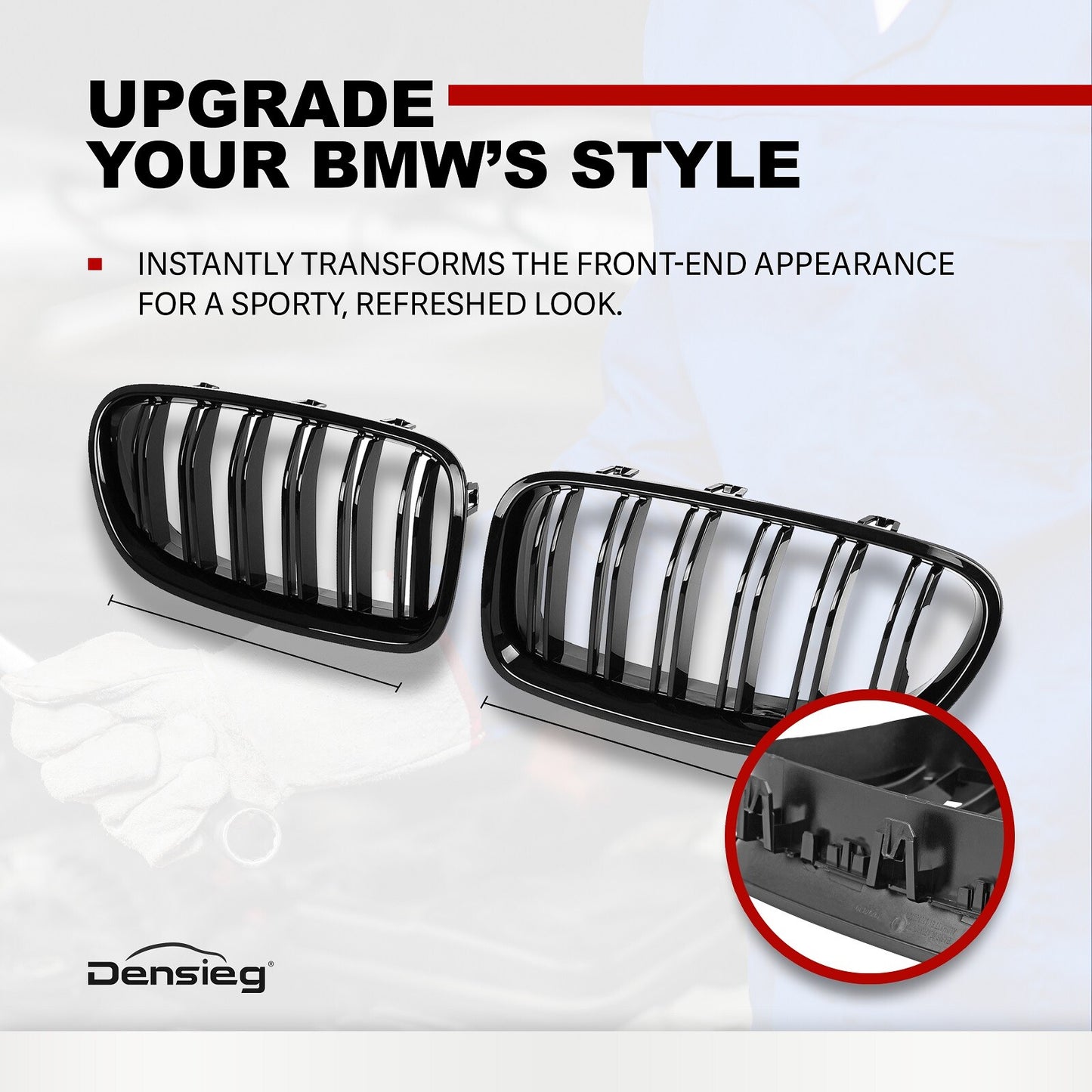 Glanz Schwarz Niere Kühlergrill ABS für BMW 5er F10 F11 F18 2010-2017