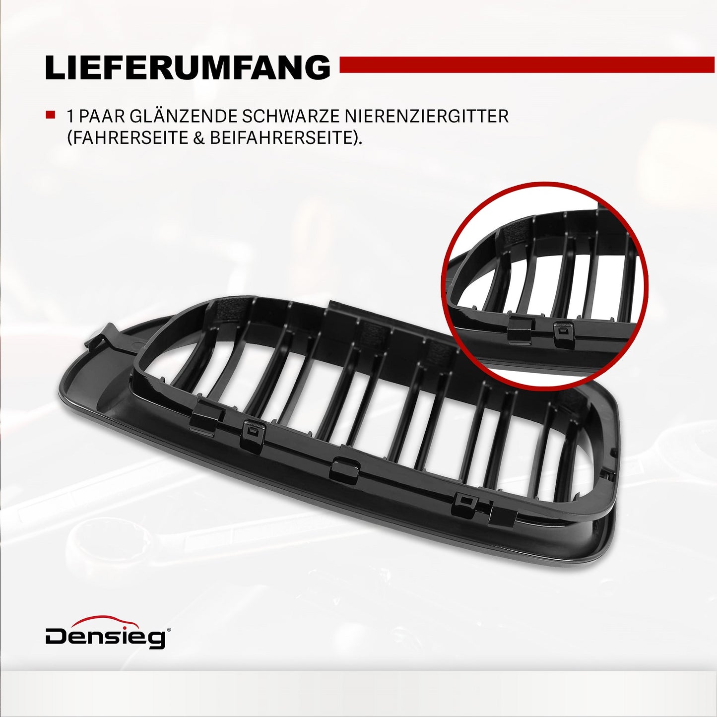 Sport Kühlergrill Glanz Schwarz für BMW 3er E46 Limousine Touring 02-05