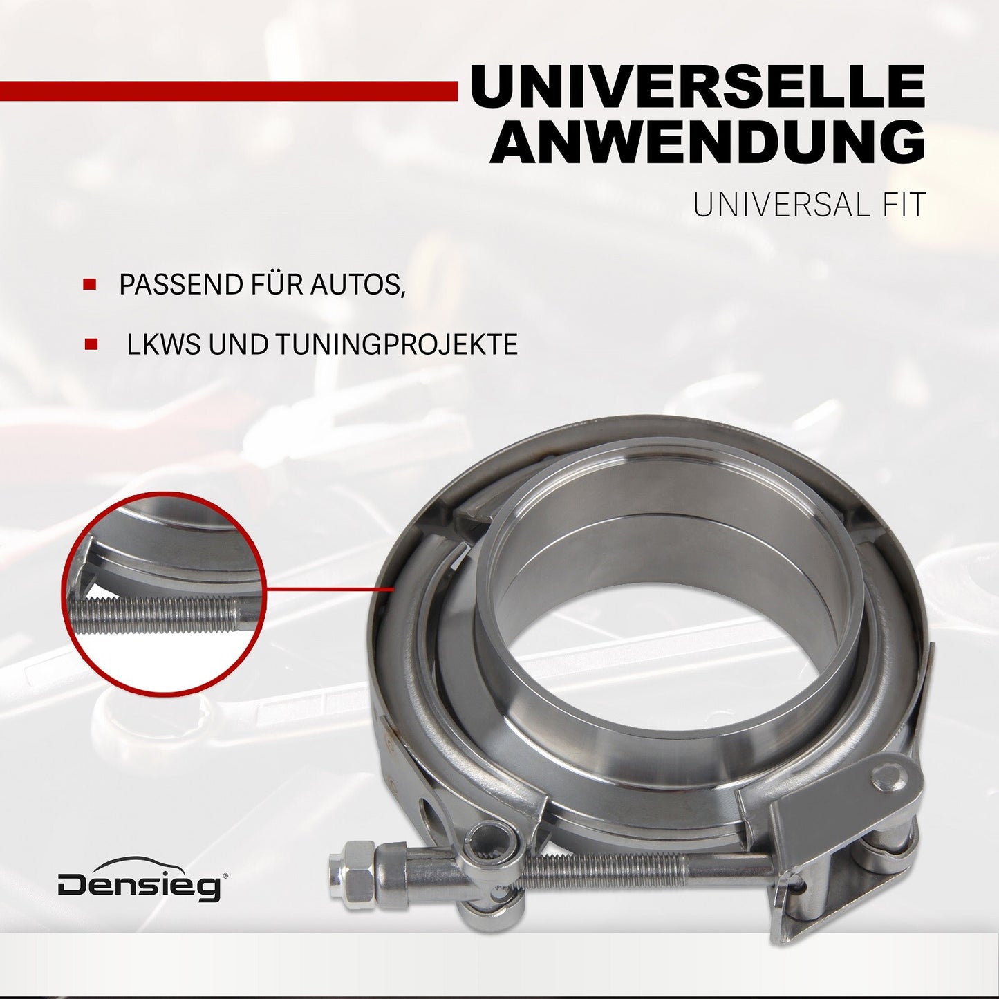 2x 2.5" 63.5 mm V-Band Clamp + Flanges Kit | Edelstahl Auspuff Turbo Kit