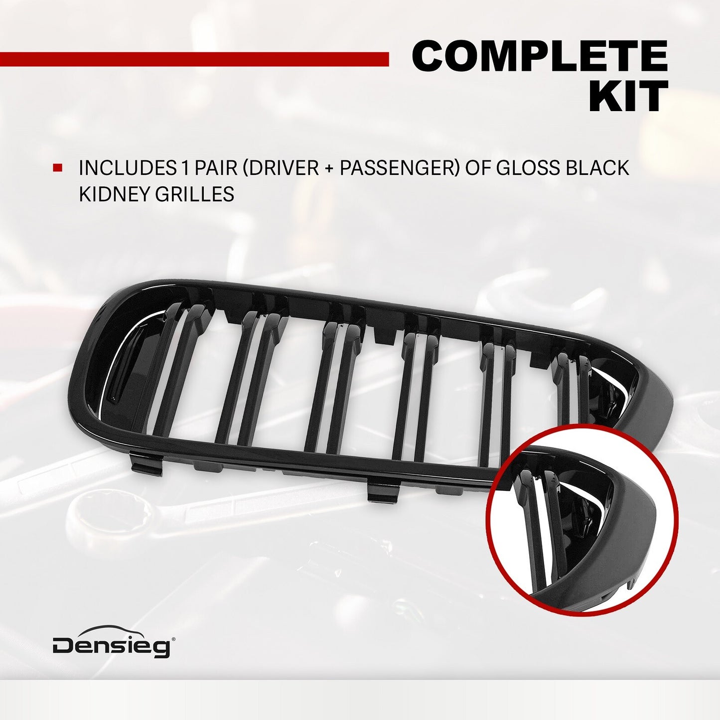 Doppelsteg Kühlergrill für BMW 5 Series G30 G31 GLANZ SCHWARZ 2017-2021