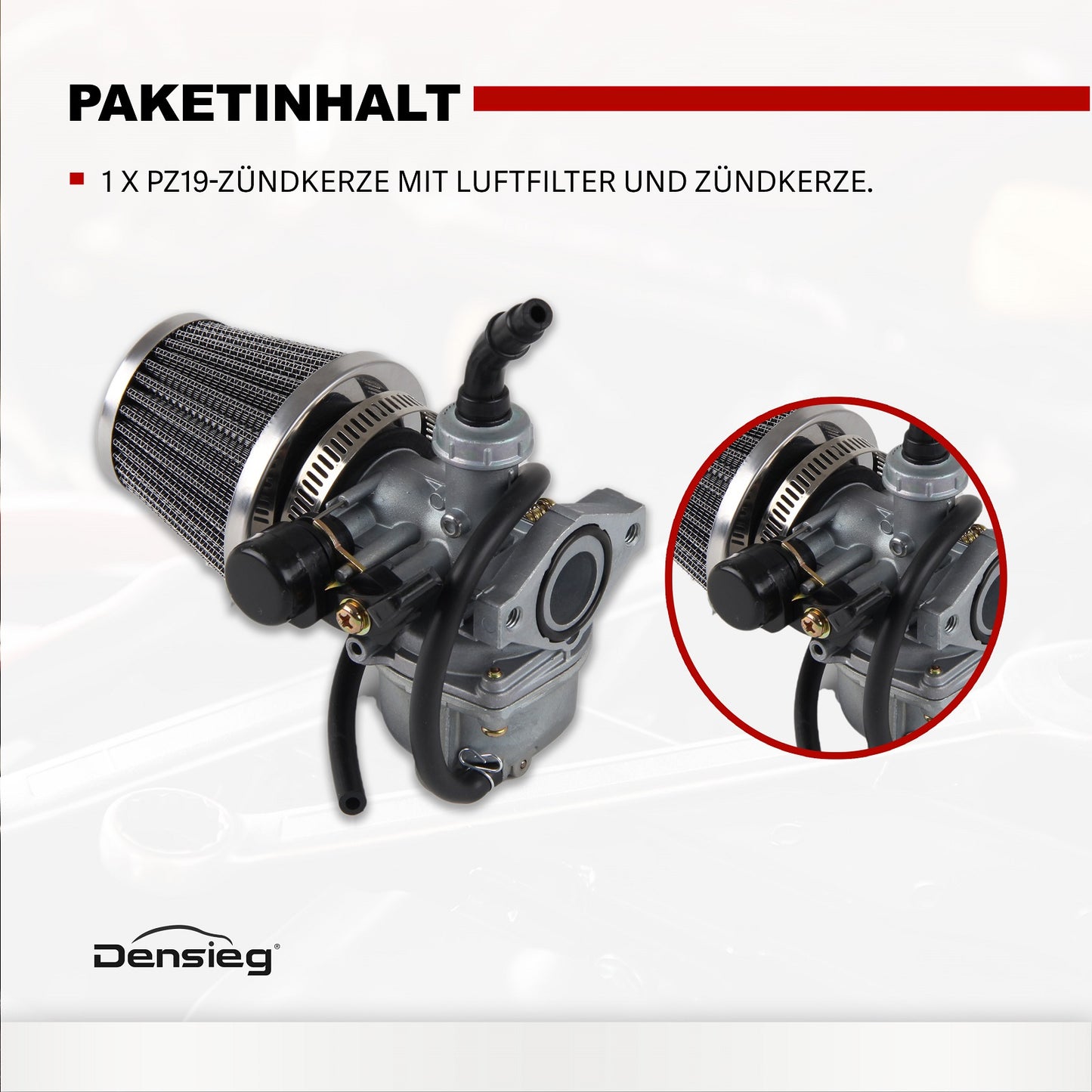 Vergaser PZ 19mm mit Luftfilter für Pit Dirt Bike 50cc 90cc 110cc 125cc