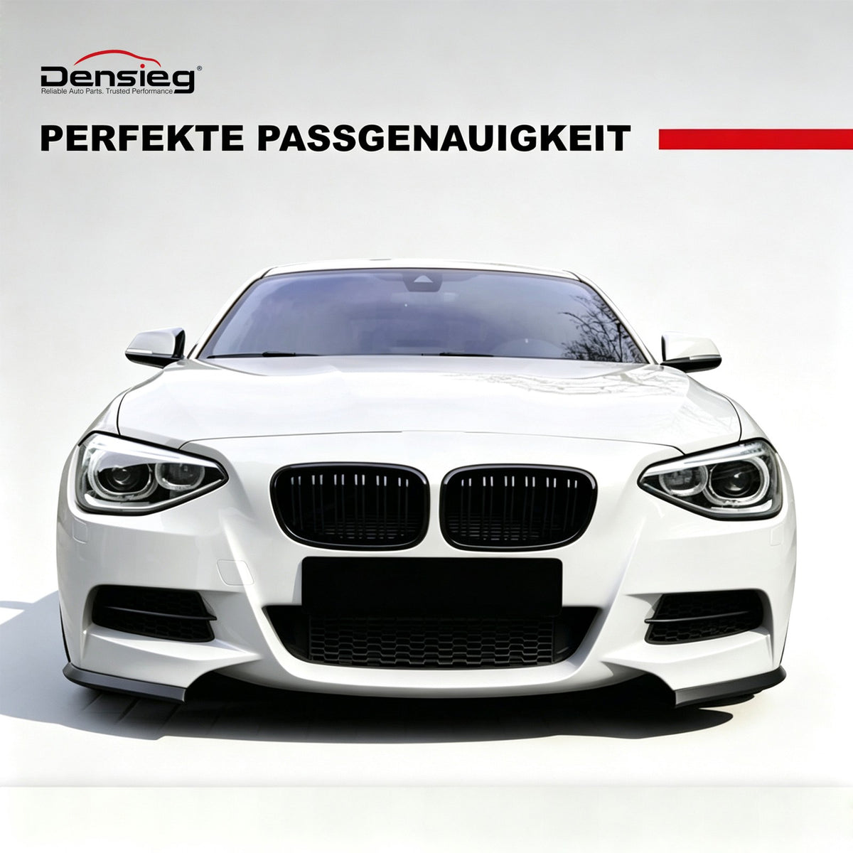 Einzelsteg Kühlergrill für BMW 1er F20 F21 2011-2014 Glanz Schwarz