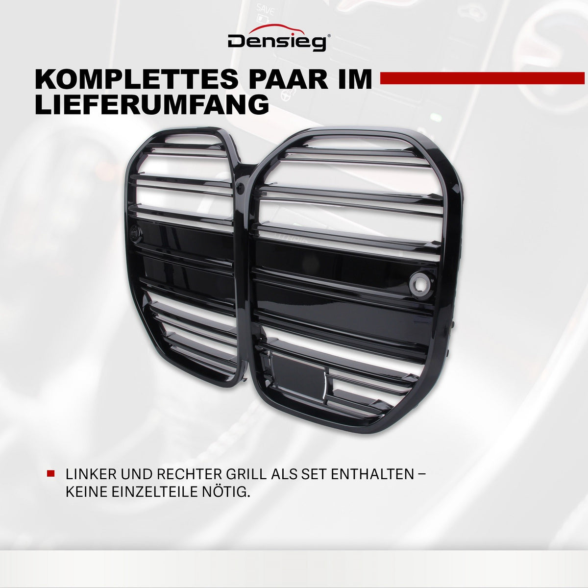 Sport Kühlergrill Doppelsteg Glanz Schwarz für bmw 4er G22 G23 2022+
