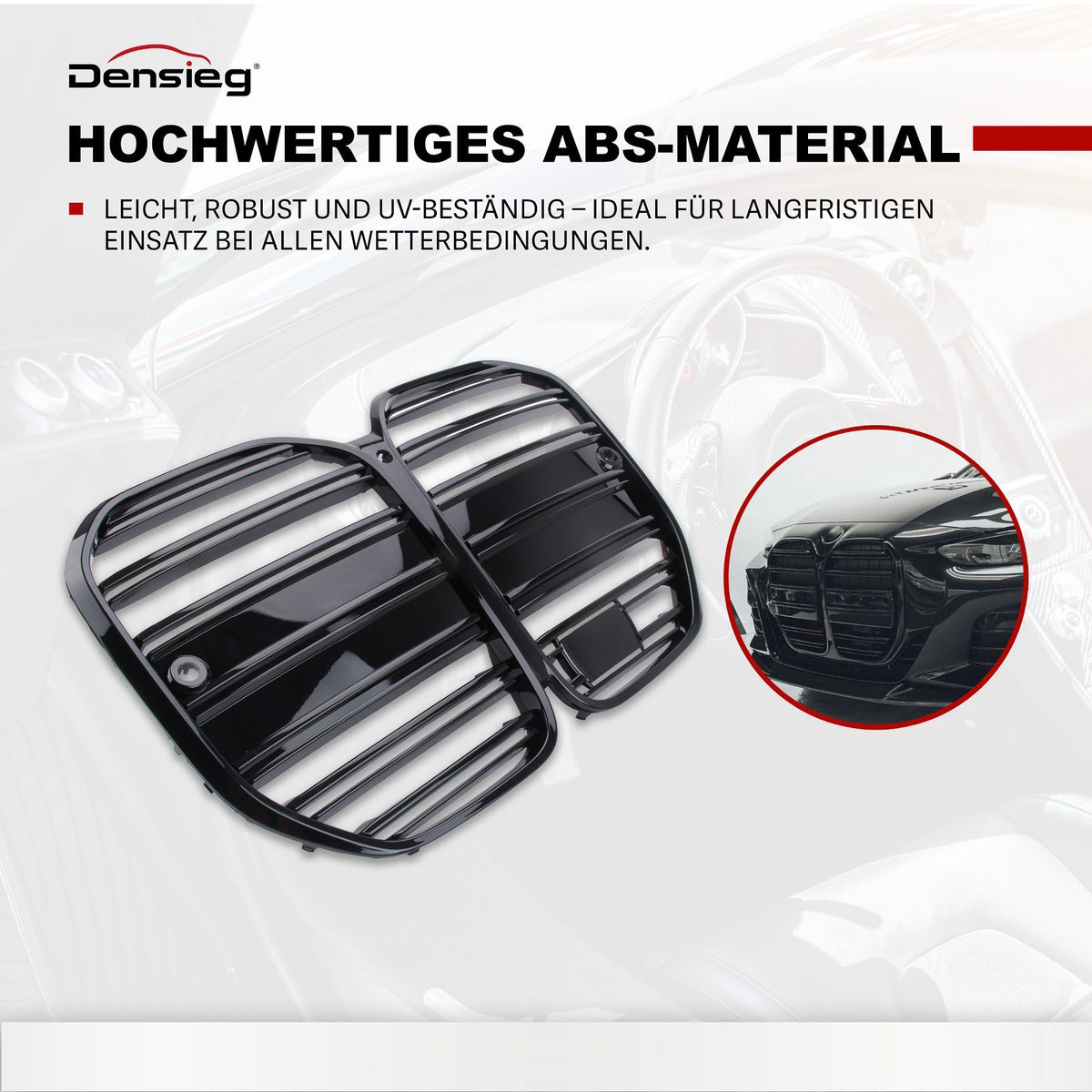 Sport Kühlergrill Doppelsteg Glanz Schwarz für bmw 4er G22 G23 2022+
