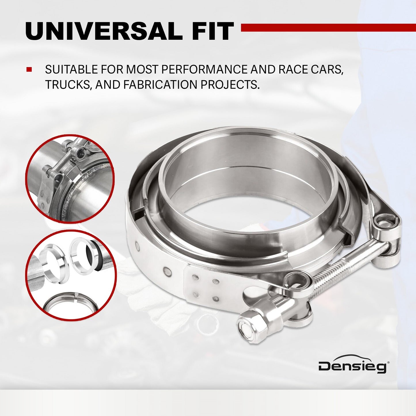 V-Band Klemme Ø69.8mm (2.75") + Flansche – Edelstahl Turbo Auspuff Kit‌