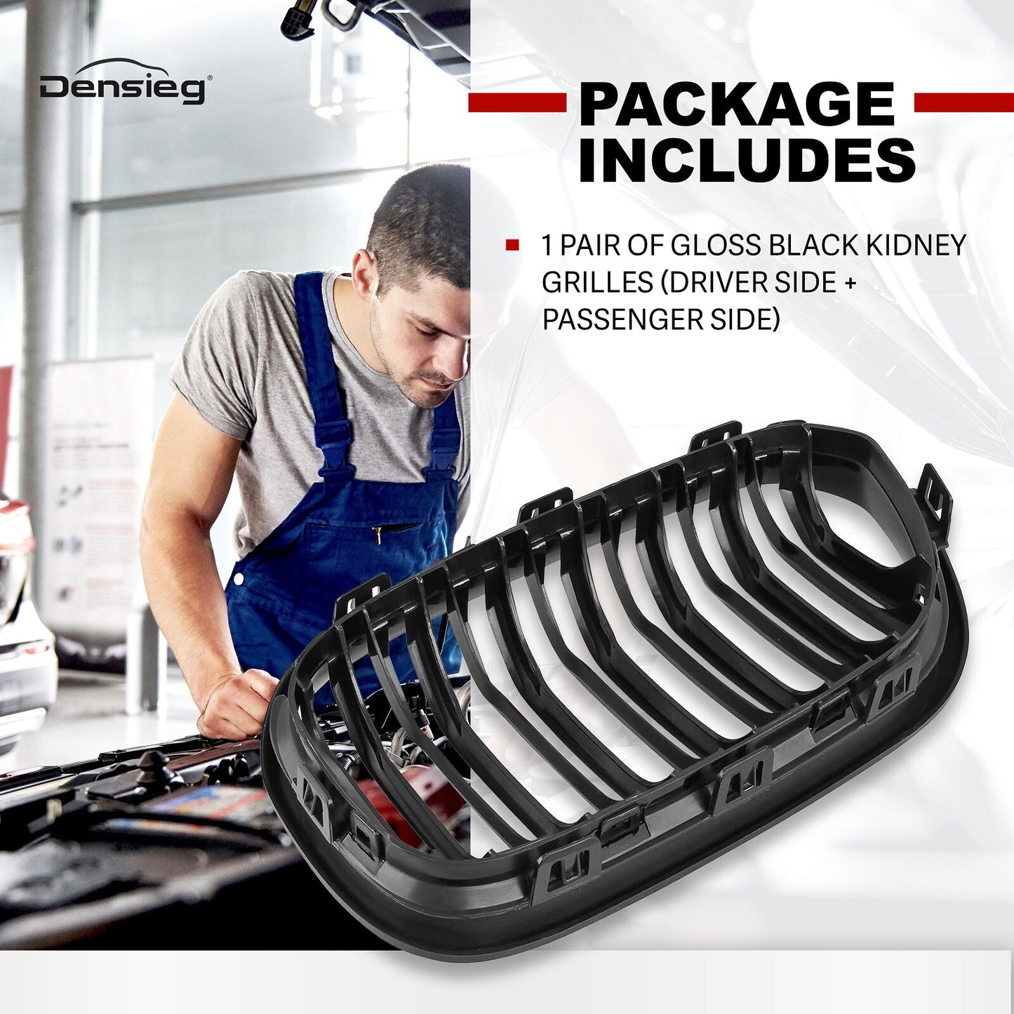 Nieren Kühlergrill GLANZ SCHWARZ Doppelsteg für BMW 1er F20 F21 15-19