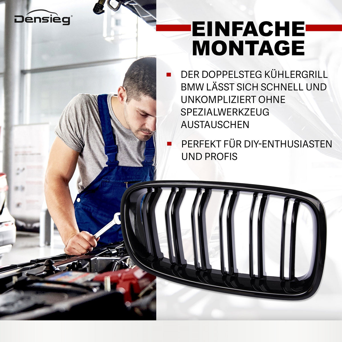 Set Doppelsteg Kühlergrill Schwarz Glanz Sport für BMW 3er F30 F31 12-18