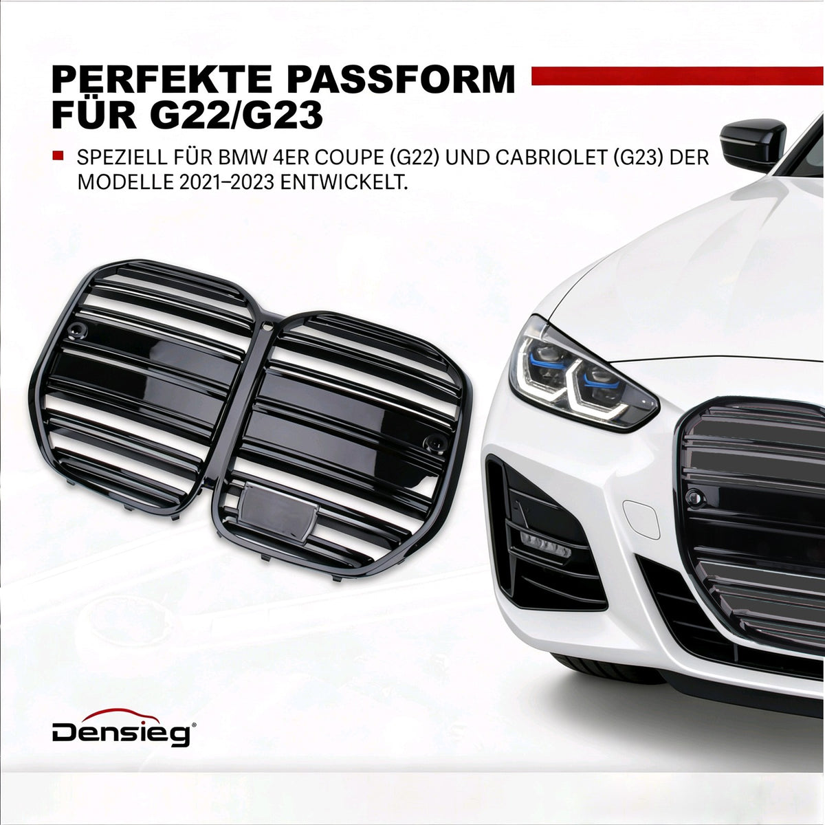 Sport Kühlergrill Doppelsteg Glanz Schwarz für bmw 4er G22 G23 2022+