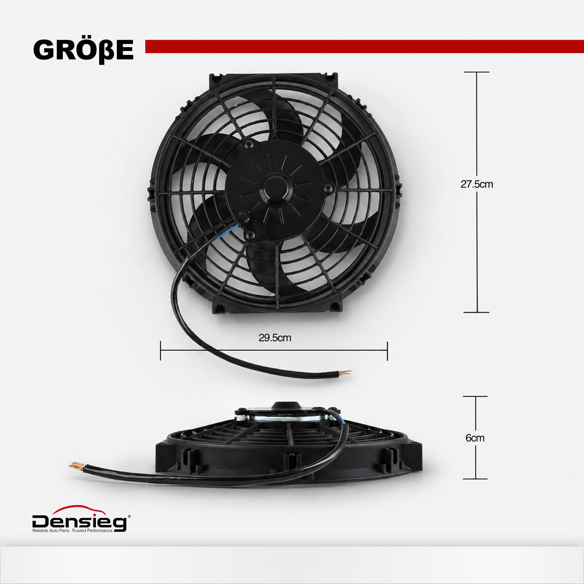 Universal 10" Auto Kühlerlüfter Elektrischer Lüfter 12V 80W für KFZ LKW