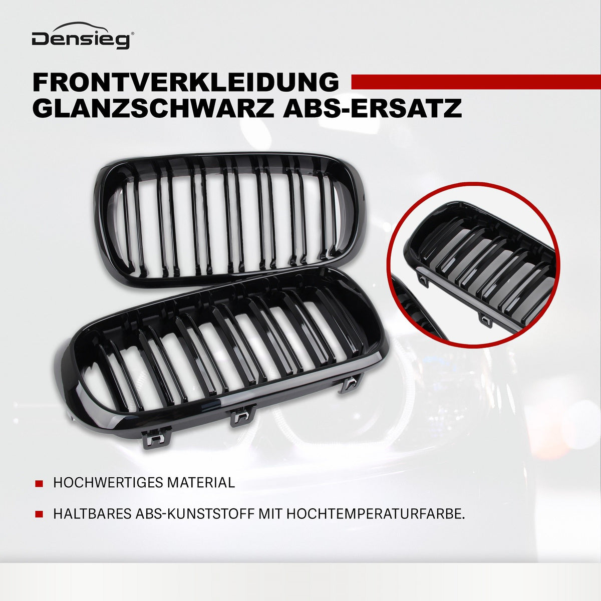 Nieren Doppelsteg Glanz Schwarz Kühlergrill für BMW X5 X6 F15 F16 2014-2018