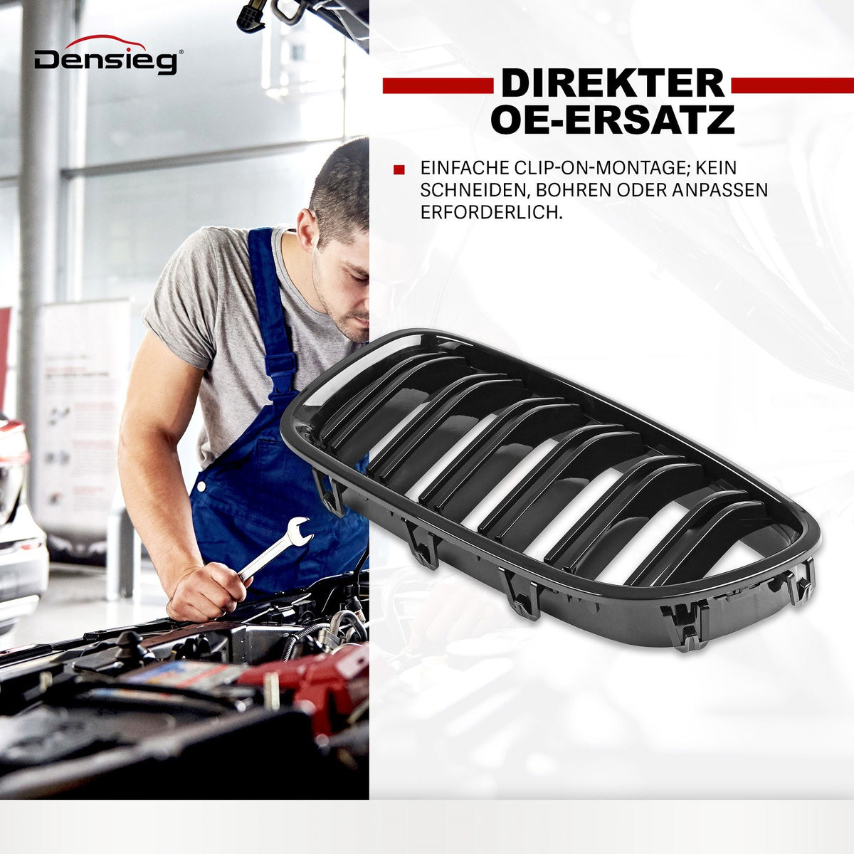 Glanz Schwarz Niere Kühlergrill ABS für BMW 5er F10 F11 F18 2010-2017