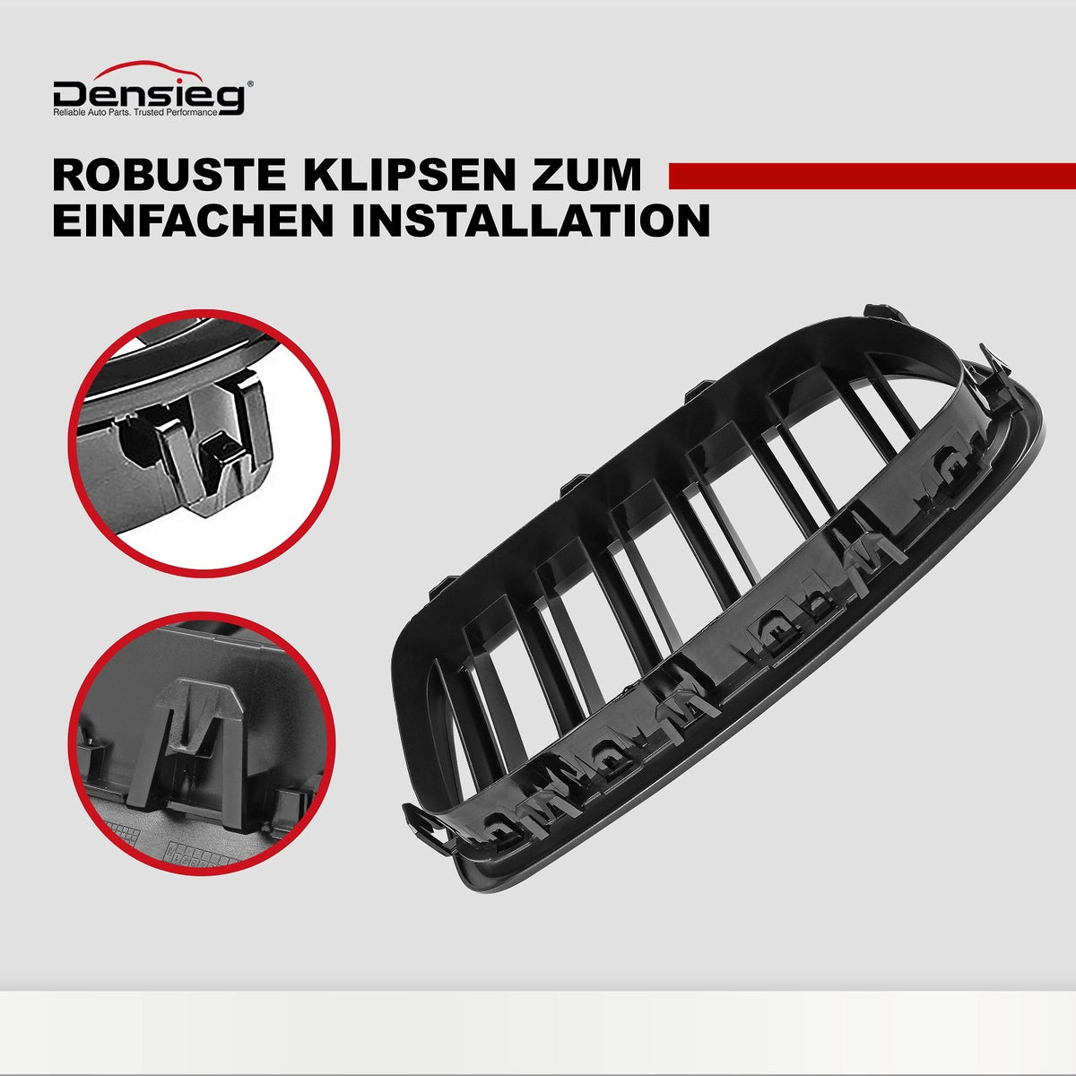 Glanz Schwarz Niere Kühlergrill ABS für BMW 5er F10 F11 F18 2010-2017