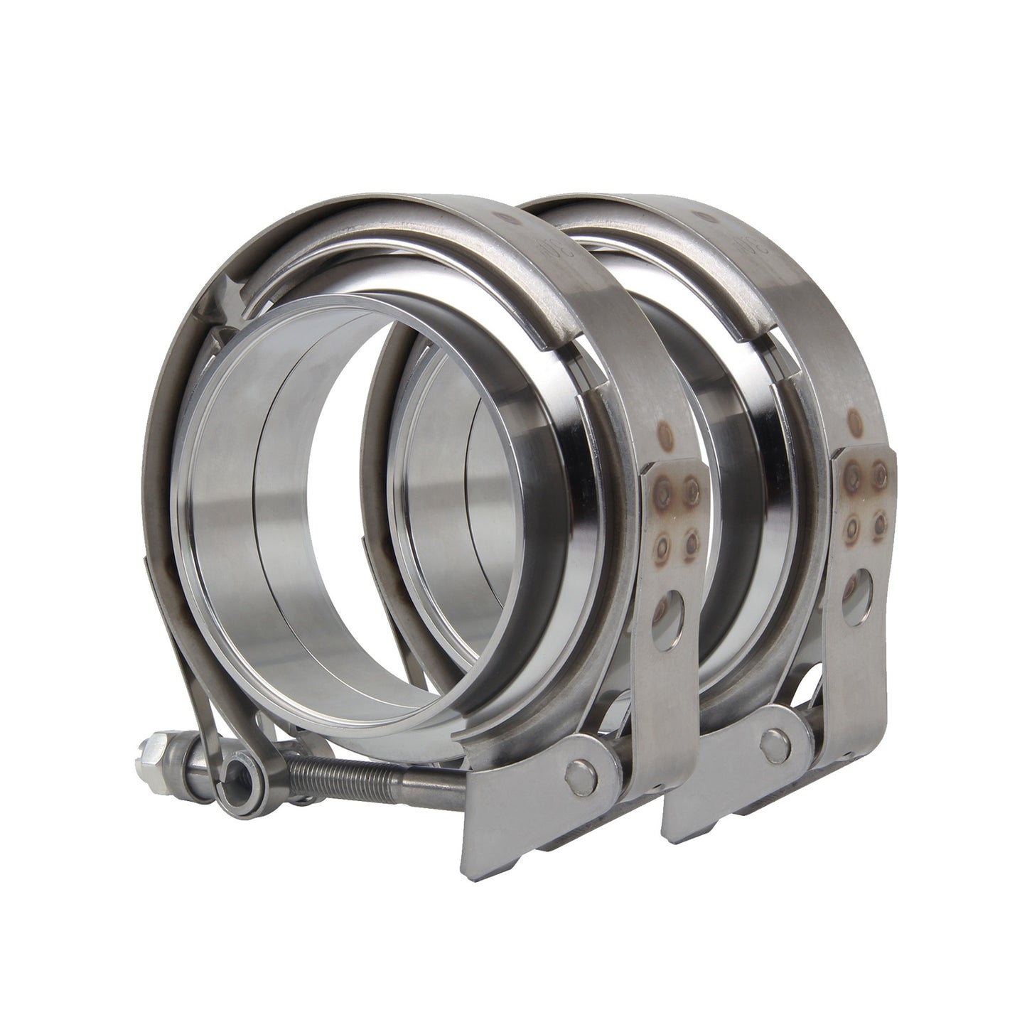 2x V Band Schelle Flange Edelstahl 76mm 3 Zoll Auspuff Turbo Rohrschelle