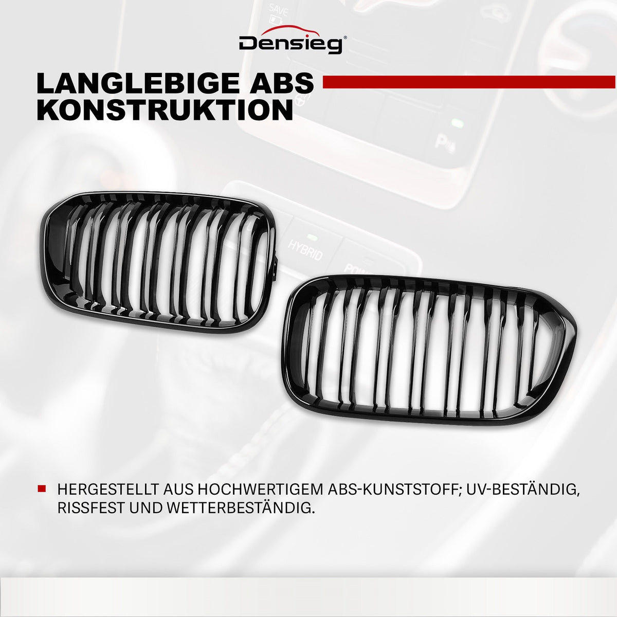 Nieren Kühlergrill GLANZ SCHWARZ Doppelsteg für BMW 1er F20 F21 15-19