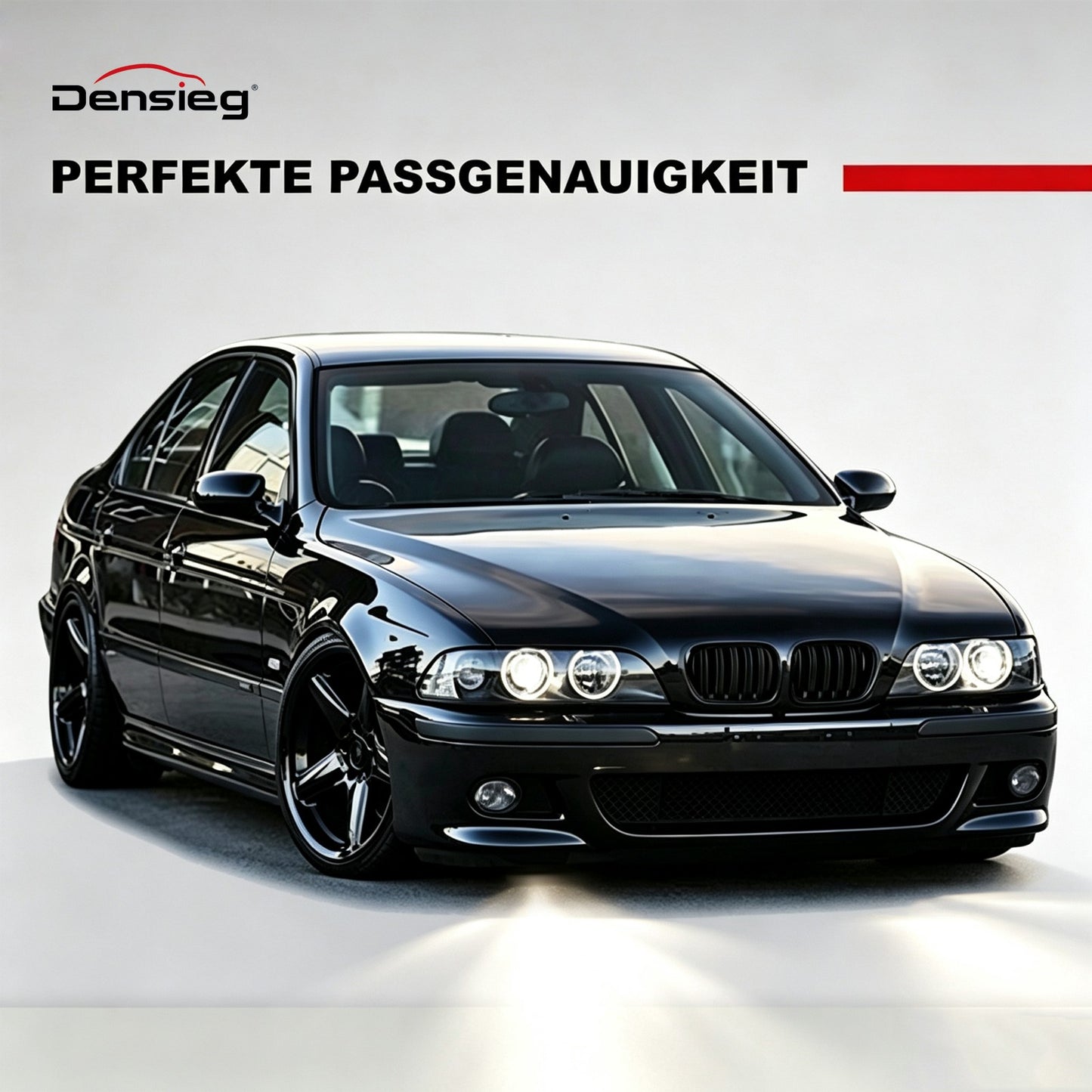 Doppelsteg Kühlergrill Nieren Glanz Schwarz für BMW 5er E39 1995-2003