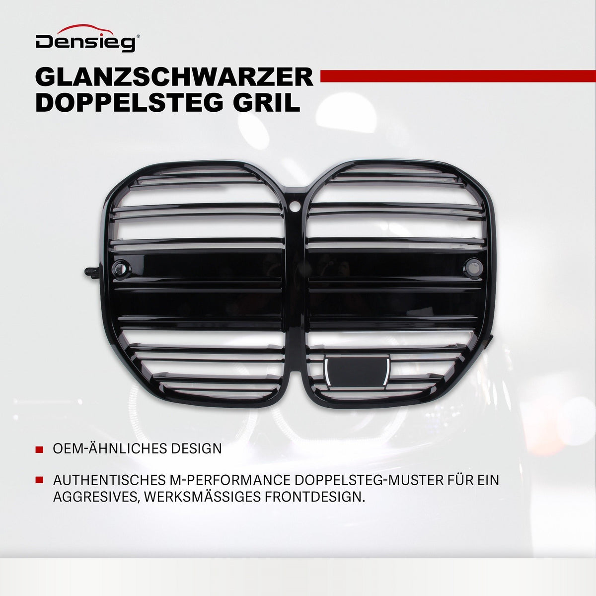 Sport Kühlergrill Doppelsteg Glanz Schwarz für bmw 4er G22 G23 2022+