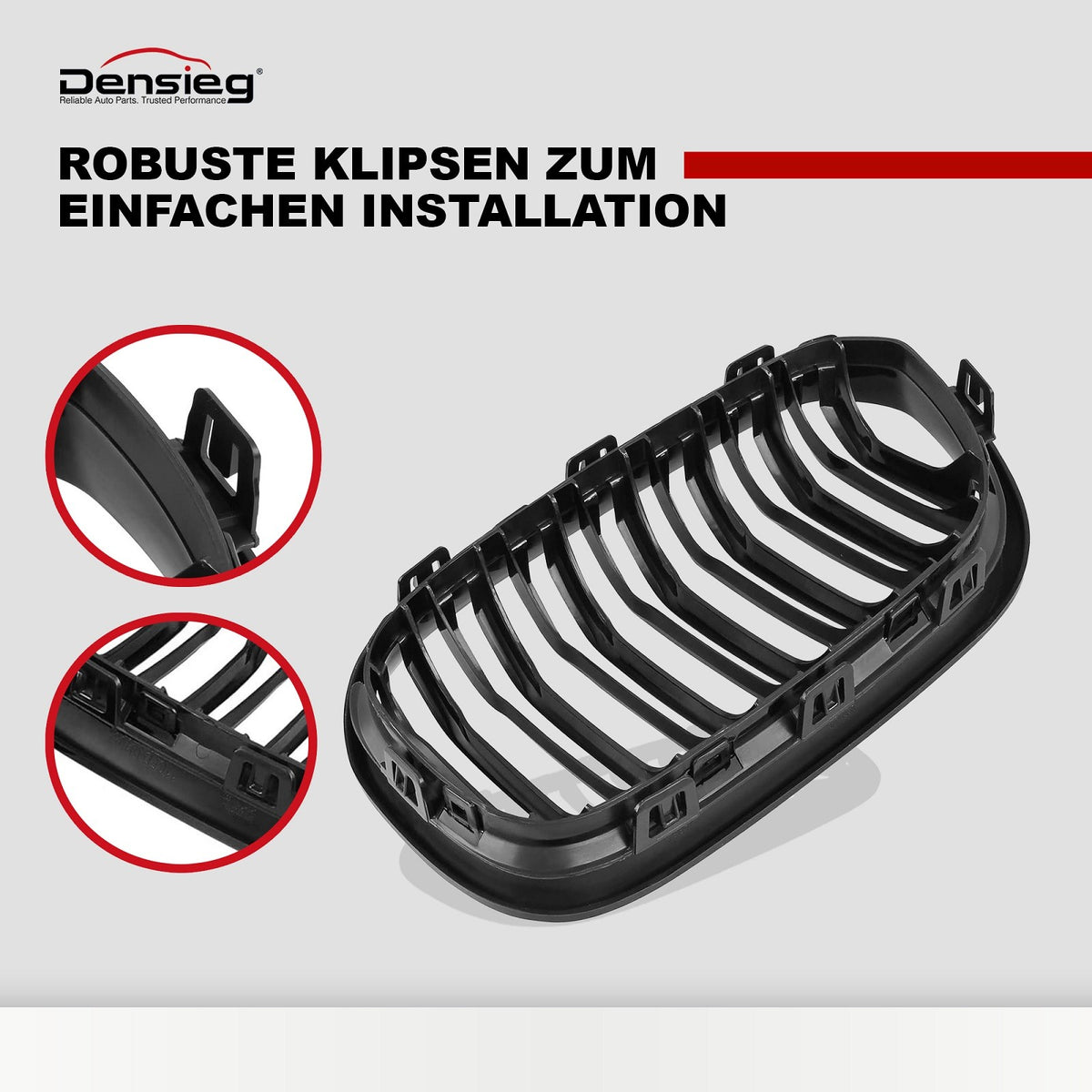 Nieren Kühlergrill GLANZ SCHWARZ Doppelsteg für BMW 1er F20 F21 15-19
