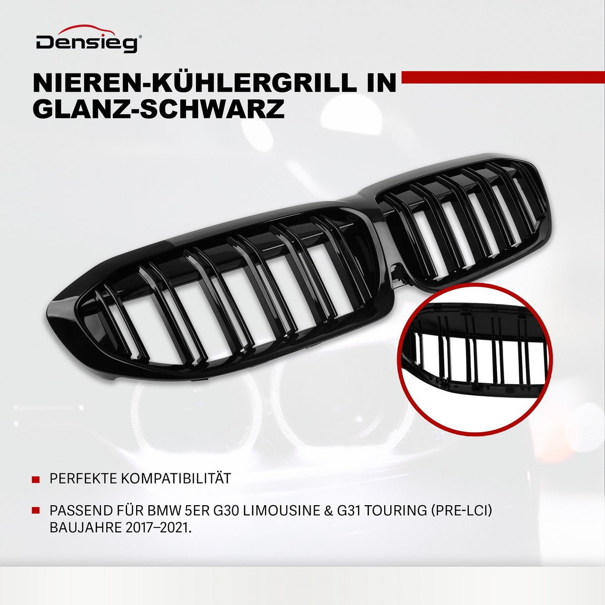 Kühlergrill für 3er G20 G21 19-21 Nieren Doppelsteg Sport GLANZ SCHWARZ
