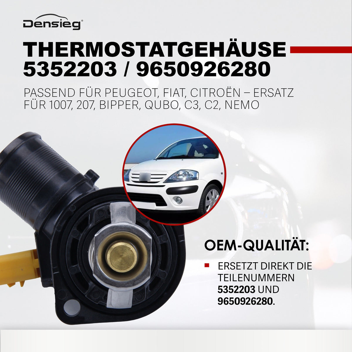 Thermostat für Fiat Citroën C2 C3 Peugeot 1007 207