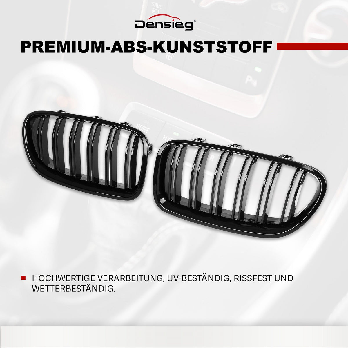 Glanz Schwarz Niere Kühlergrill ABS für BMW 5er F10 F11 F18 2010-2017